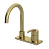 Rubinet 4" Centre Single Control Lav. Set. (less drain) Natural Brass
