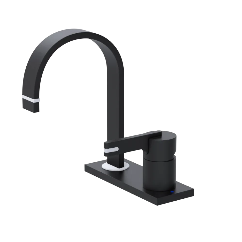Rubinet 4" Centre Single Control Lav. Set (less drain) Matt Black