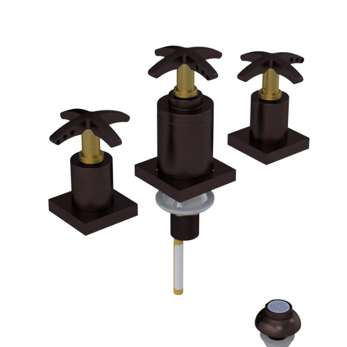 Rubinet Bidet Fitting with Spray, Diverter, and Vacuum Breaker (less drain) Tuscan Brass