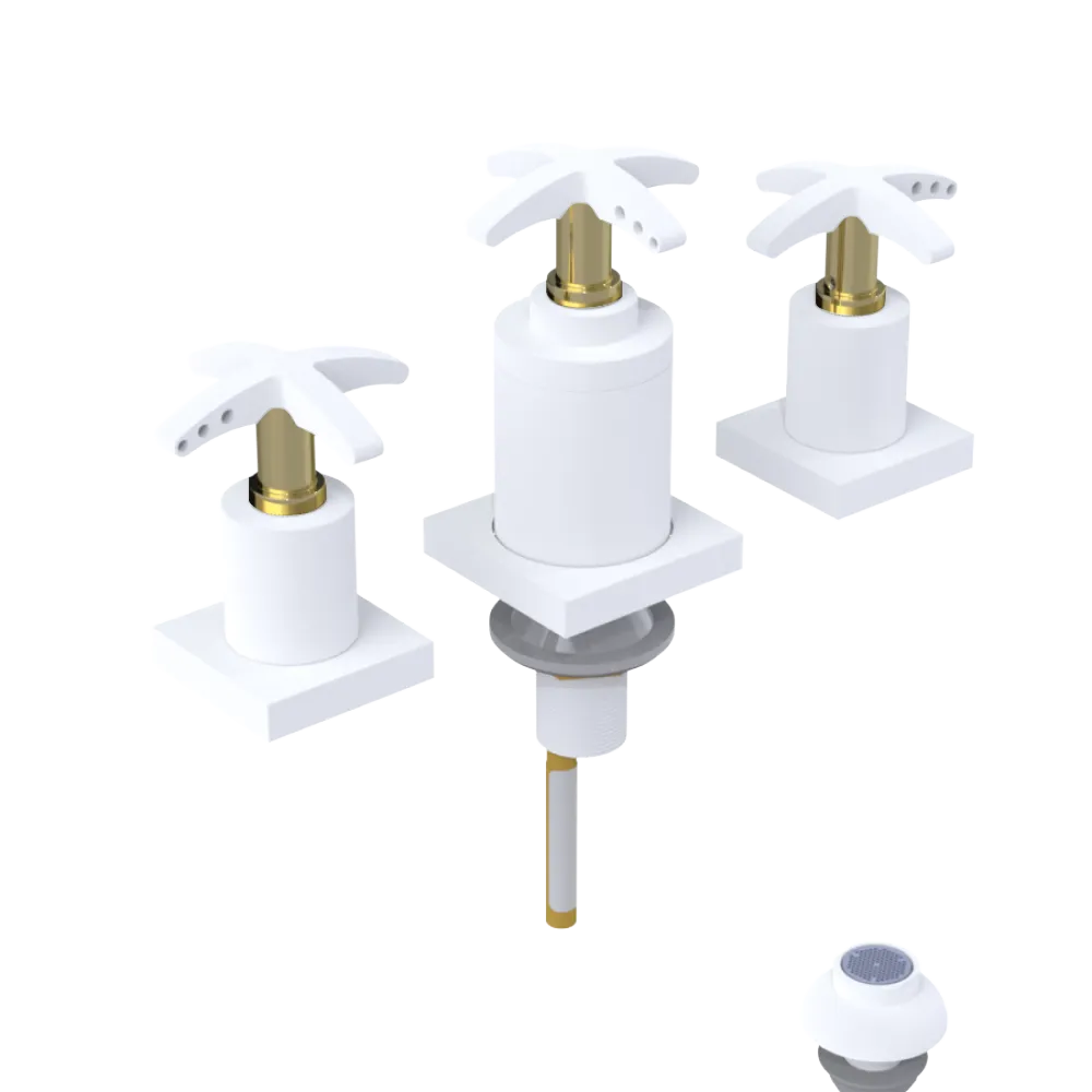 Rubinet Bidet Fitting with Spray, Diverter, and Vacuum Breaker (less drain) Matt White