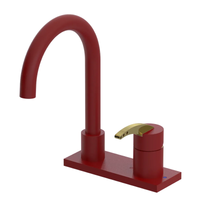 Rubinet 4" Centre Single Control Lav. Set. (less drain) Maroon