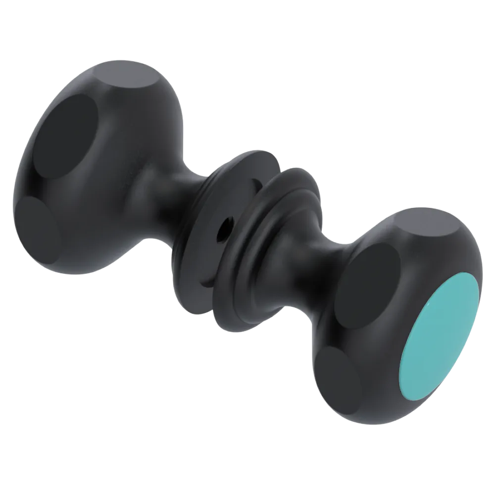 Rubinet Shower Door Knob (set) Matt Black