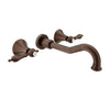Baril Two handles wall-mounted lavatory faucet, drain not included