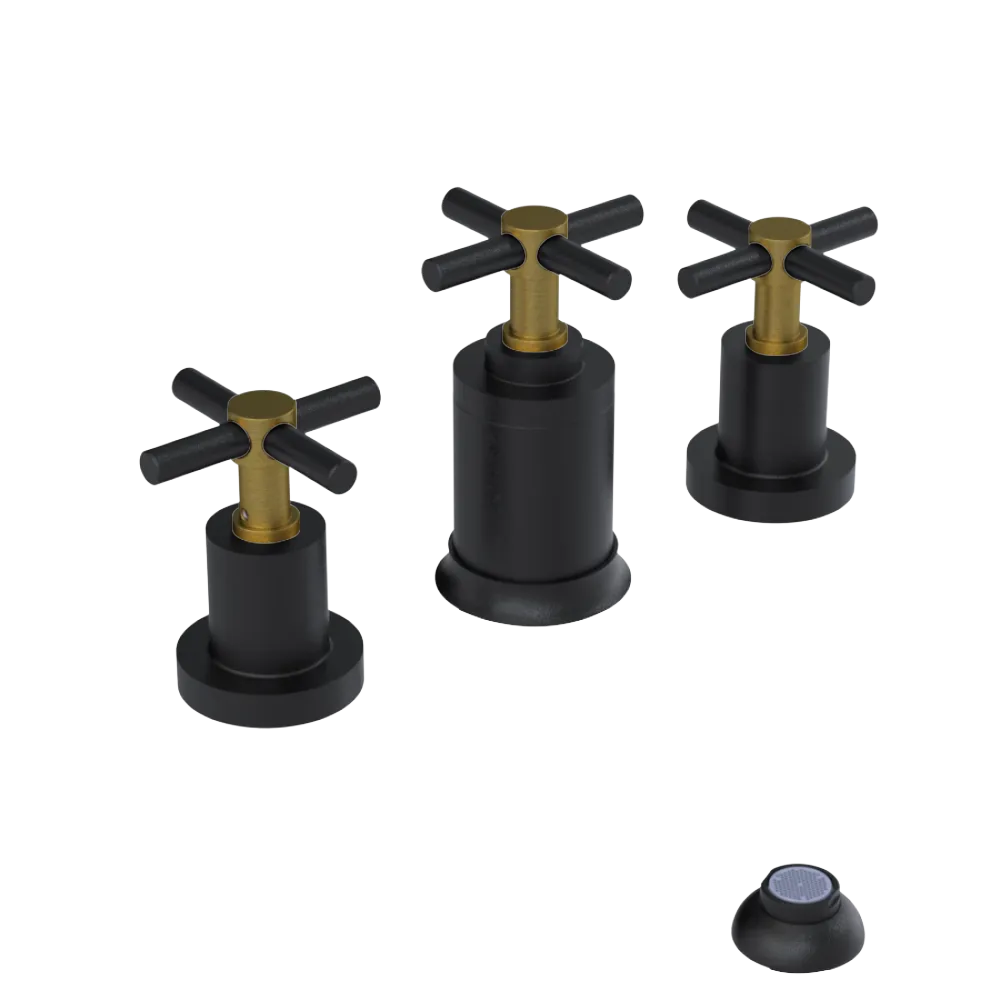 Rubinet Bidet Fitting with Spray, Diverter, and Vacuum Breaker (less drain) Matt Black