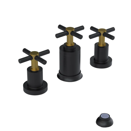 Rubinet Bidet Fitting with Spray, Diverter, and Vacuum Breaker (less drain) Matt Black