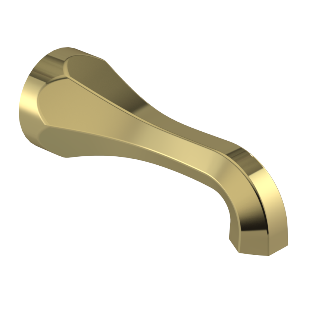 Rubinet Tub Filler Spout Wall Mount Natural Brass