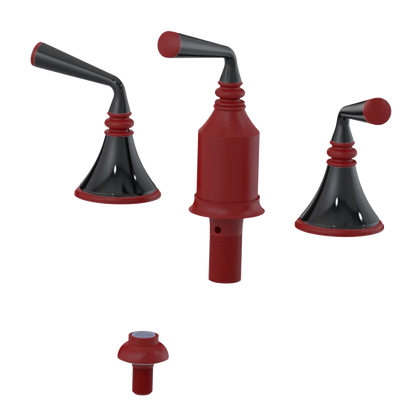 Rubinet Bidet Fitting with Spray, Diverter, and Vacum Breaker (Less Drain) Maroon