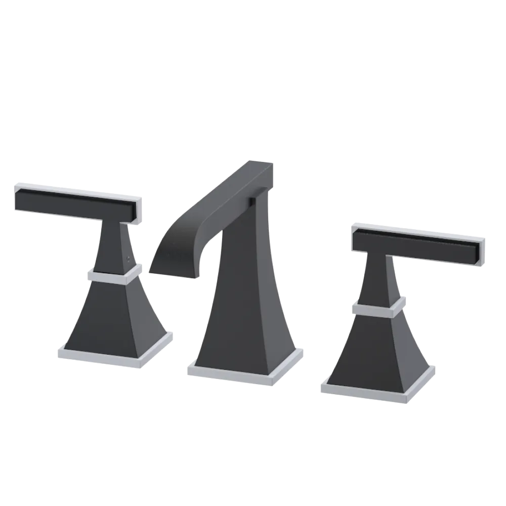 Rubinet Widespread Lav. Set. (less drain) Matt Black