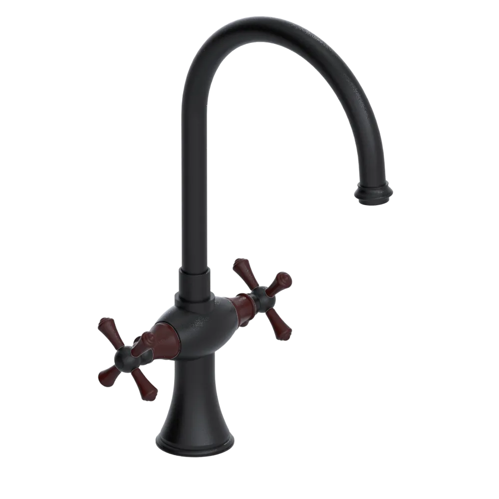 Rubinet Two Handle Single Hole Kitchen Set Matt Black