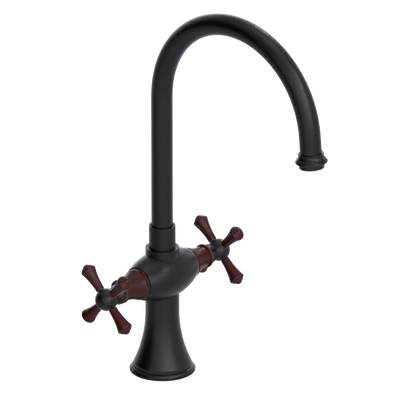 Rubinet Two Handle Single Hole Kitchen Set Matt Black