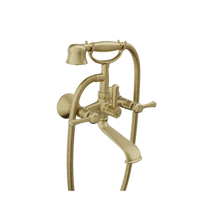 Baril Wall-mounted tub faucet with hand shower