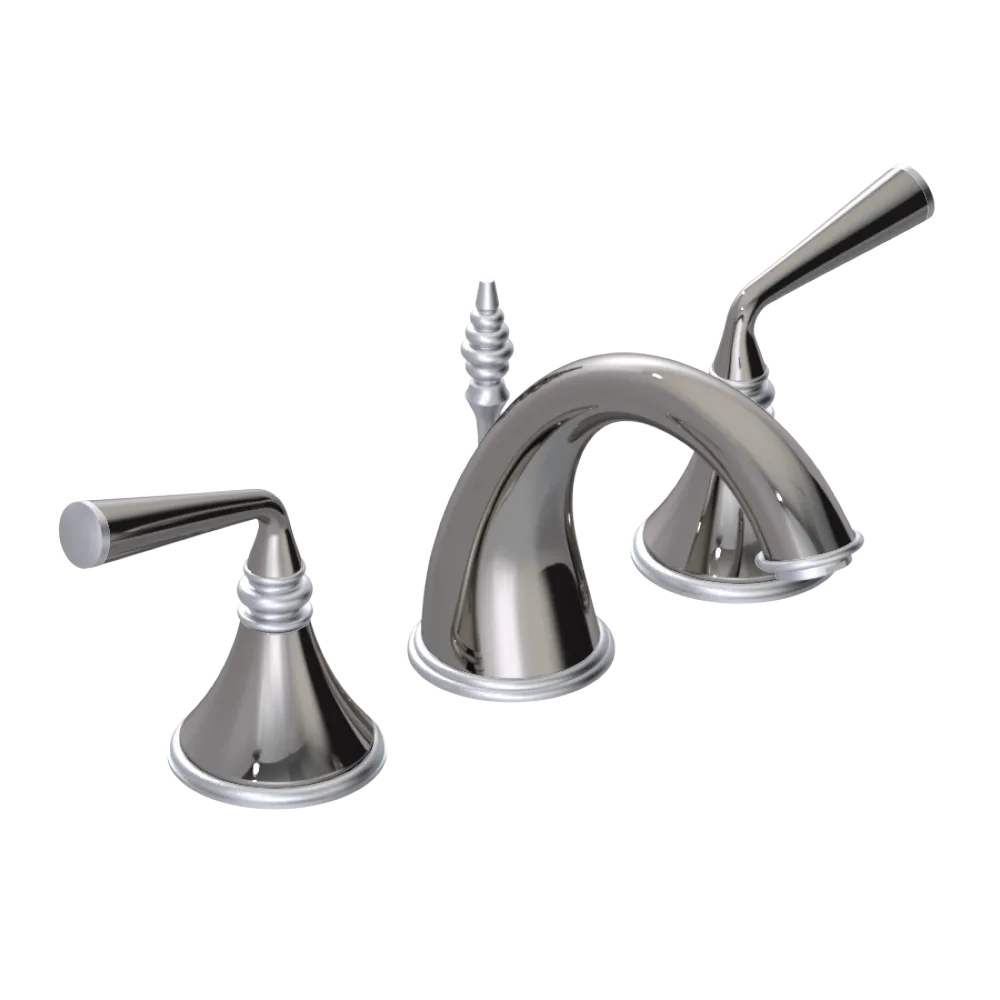 Rubinet Widespread Lav. Set. (less drain) Polished Nickel