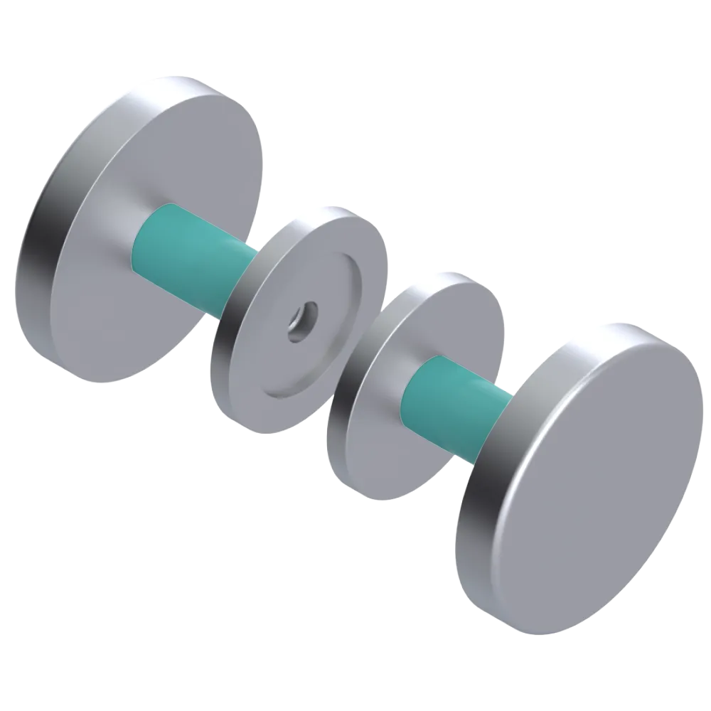 Rubinet Shower Door Knob (set) Satin Chrome
