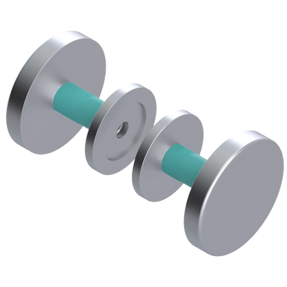 Rubinet Shower Door Knob (set) Satin Chrome