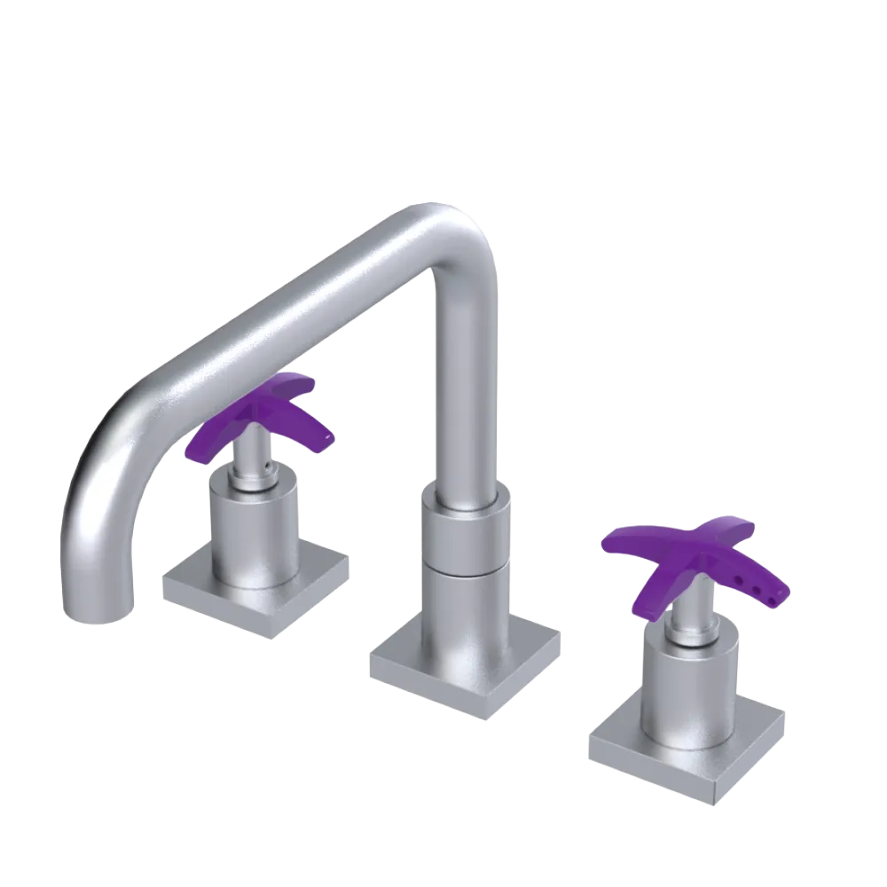 Rubinet Widespread Kitchen Set with Genesis Spout Satin Chrome