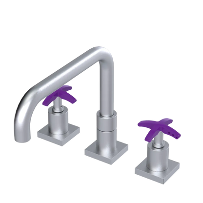 Rubinet Widespread Kitchen Set with Genesis Spout Satin Chrome