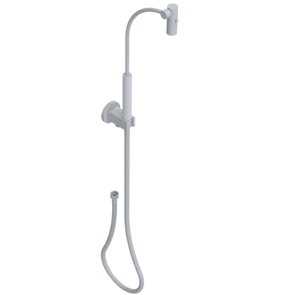 Rubinet Hand Held Shower Bidet with Extended Reach & Dual Function Spray Including Wall Bracket with Supply & Hose (Round) Matt White