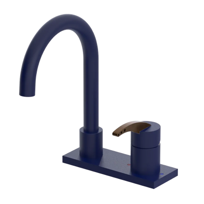 Rubinet 4" Centre Single Control Lav. Set. (less drain) Midnight Blue