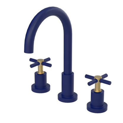 Rubinet Widespread Kitchen Set with LaSalle Spout Midnight Blue