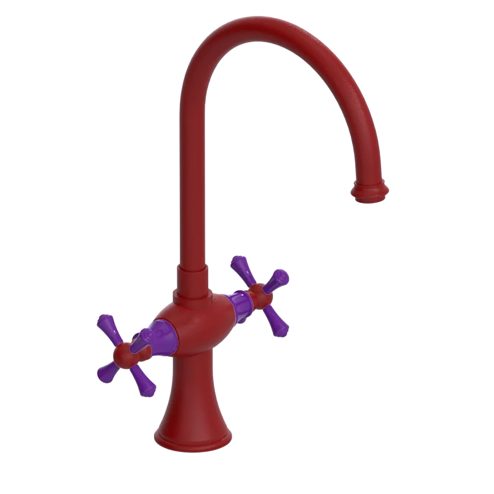 Rubinet Two Handle Single Hole Kitchen Set Maroon