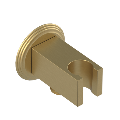 Rubinet Wall Bracket with Integral Supply with 1/2" NPT x 1/2" NPSM x 3" Nipple Satin Gold