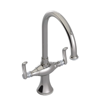 Rubinet Two Handle Single Hole Kitchen Set Polished Nickel