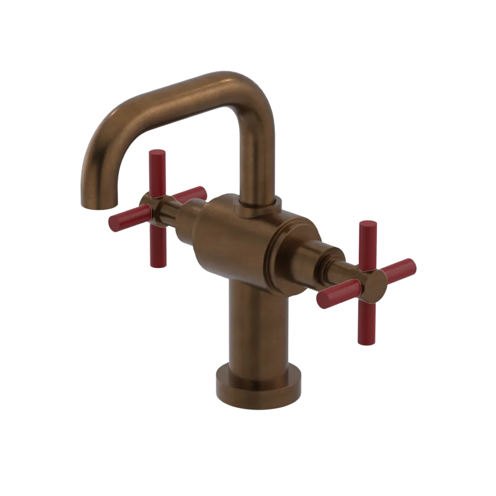 Rubinet Single Hole Dual Handle Lav. Set. (less drain) Tuscan Brass