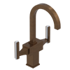 Rubinet Single Hole Dual Handle Lav. Set. (less drain) Tuscan Brass