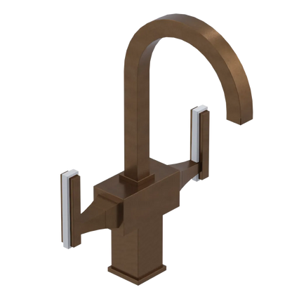 Rubinet Single Hole Dual Handle Lav. Set. (less drain) Tuscan Brass