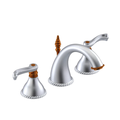 Rubinet Widespread Lav. Set. (less drain) Satin Chrome