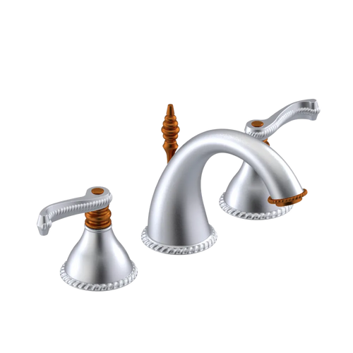 Rubinet Widespread Lav. Set. (less drain) Satin Chrome