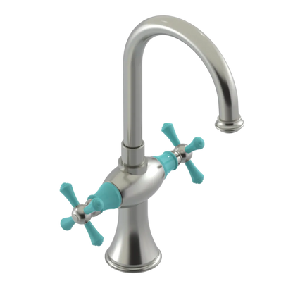 Rubinet Single Hole Dual Handle Lav. Set. (less drain) Satin Nickel