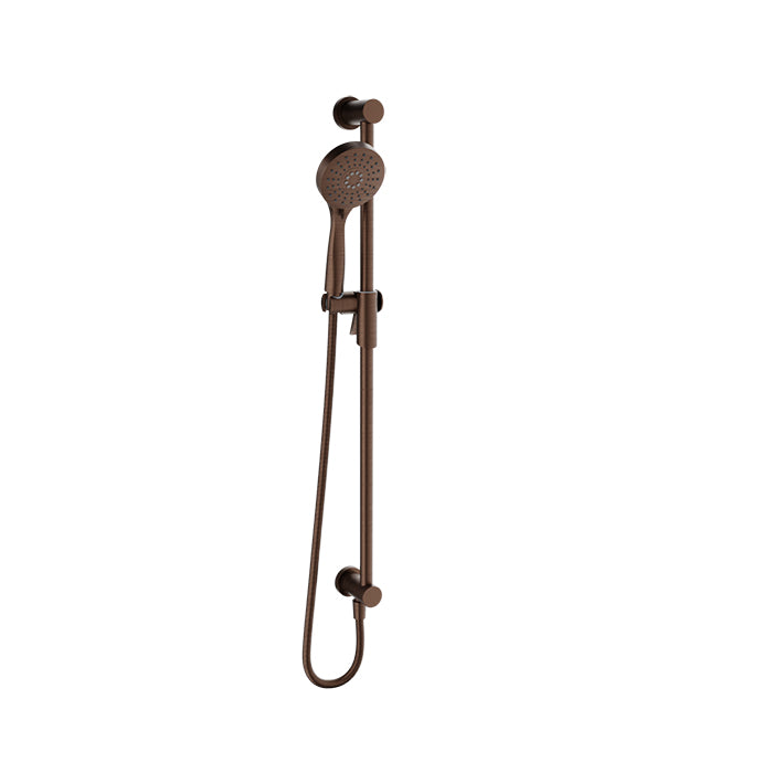 Baril 3-spray sliding shower bar with built-in supply elbow
