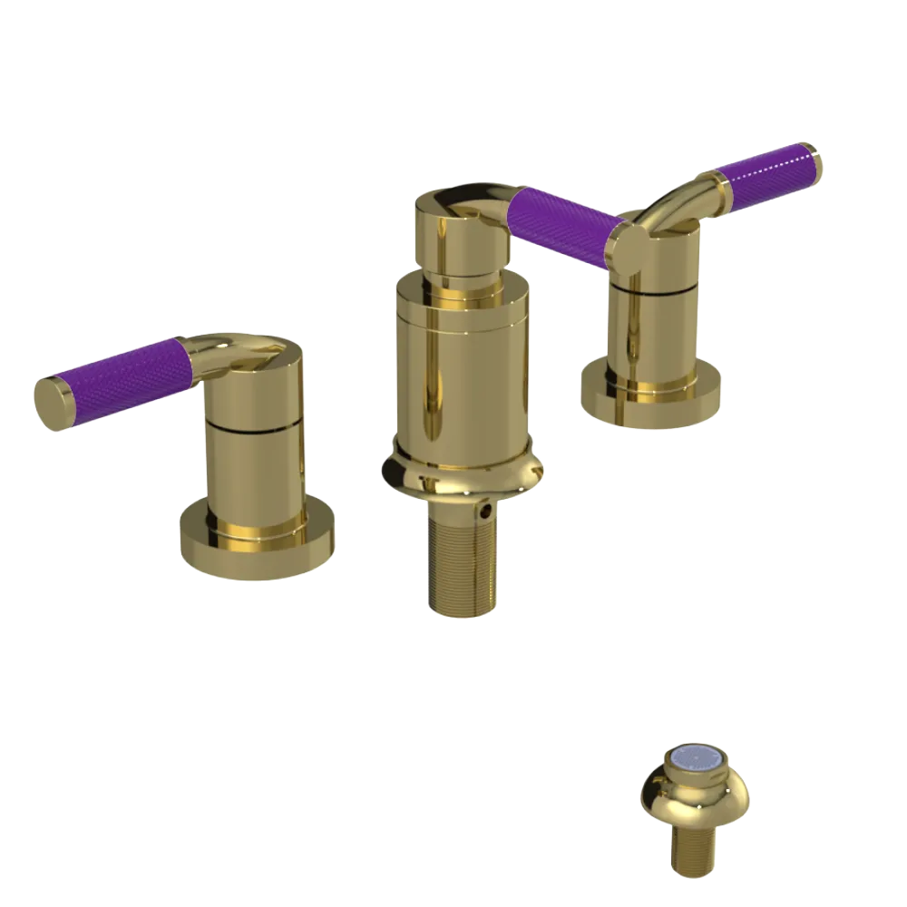 Rubinet Bidet Fitting with Spray, Diverter, and Vacum Breaker (Less Drain) Bright Brass