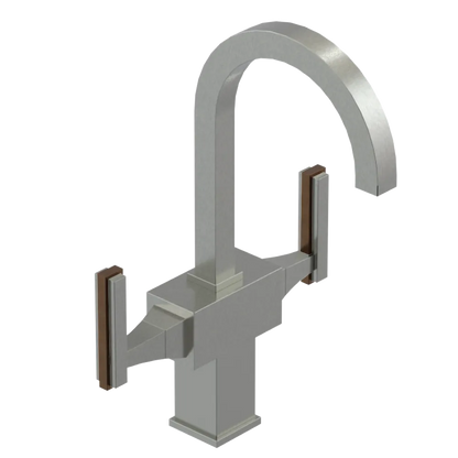 Rubinet Single Hole Dual Handle Lav. Set. (less drain) Satin Nickel