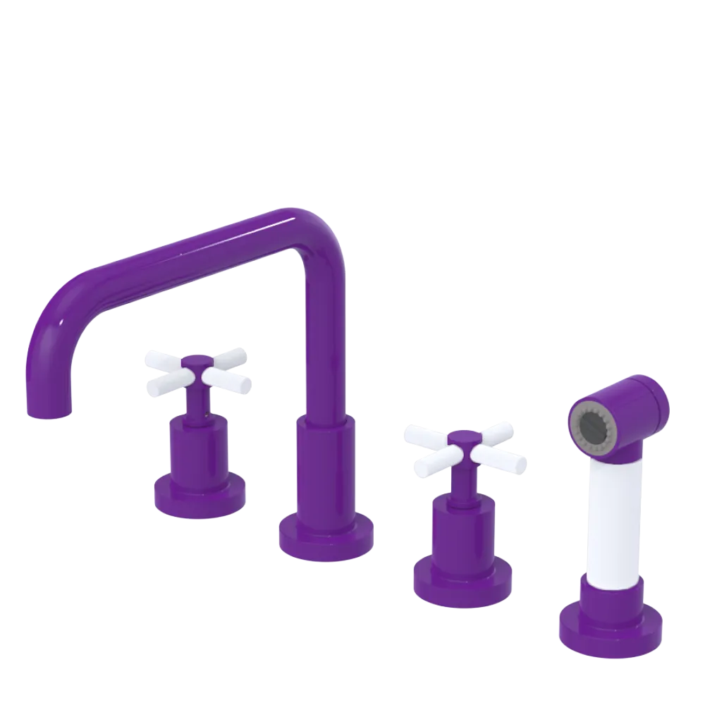 Rubinet Widespread Kitchen Set with Hand Spray Purple Haze