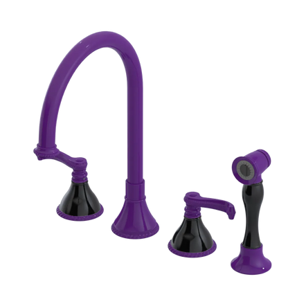 Rubinet Widespread Kitchen Set with Hand Spray Purple Haze