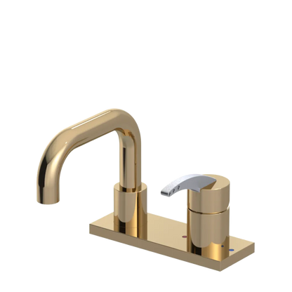 Rubinet 4" Centre Single Control Lav. Set. with Genesis spout (less drain) Gold