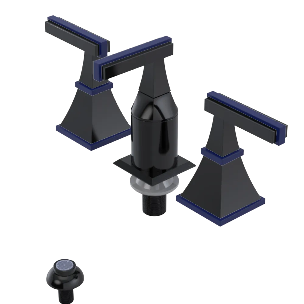 Rubinet Bidet Fitting with Spray, Diverter, and Vacum Breaker (Less Drain) Black
