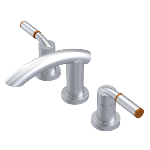 Rubinet Widespread Lav. Set. (less drain) Satin Chrome