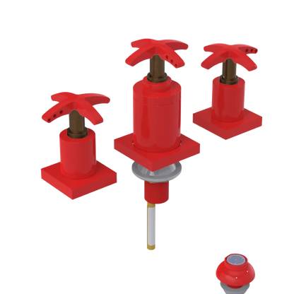 Rubinet Bidet Fitting with Spray, Diverter, and Vacuum Breaker (less drain) Red