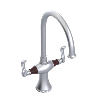 Rubinet Two Handle Single Hole Kitchen Set Satin Chrome