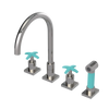Rubinet Widespread Kitchen Set with Hand Spray Polished Nickel