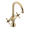 Rubinet Single Hole Dual Handle Lav. Set. (less drain) Gold