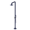Rubinet Pressure Balance Outdoor Shower with Hand Held Shower & 10" Shower Head - 304 Stainless Steel Midnight Blue