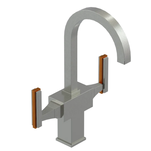 Rubinet Single Hole Dual Handle Lav. Set. (less drain) Satin Nickel