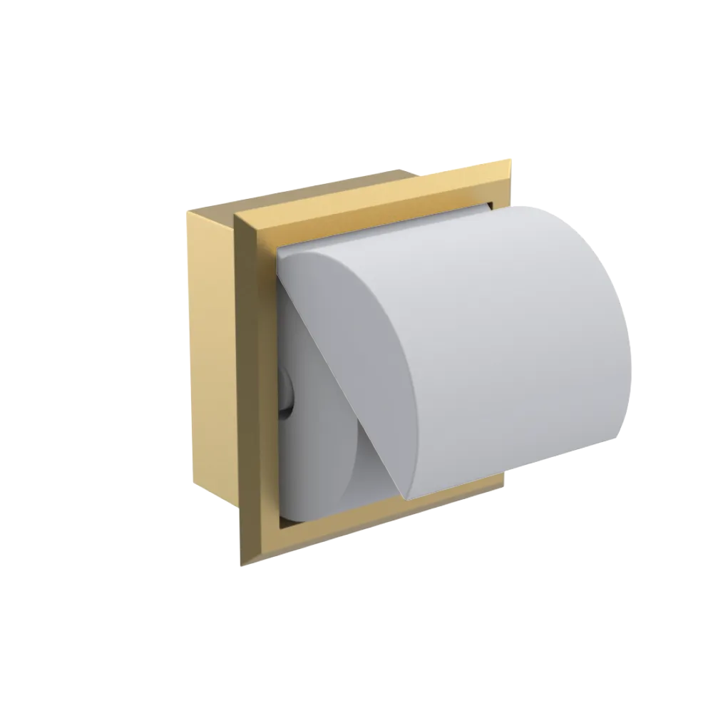 Rubinet RECESSED TOILET PAPER HOLDER Satin Brass