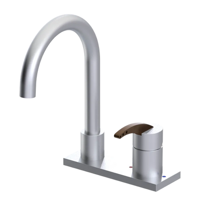 Rubinet 4" Centre Single Control Lav. Set. (less drain) Satin Chrome