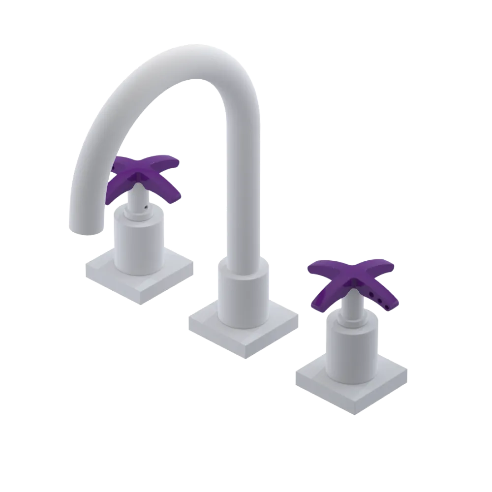 Rubinet Widespread Lav. Set. (less drain) Matt White