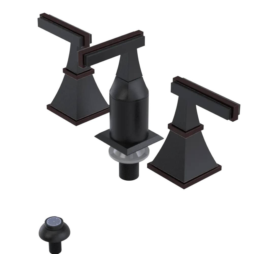 Rubinet Bidet Fitting with Spray, Diverter, and Vacum Breaker (Less Drain) Matt Black